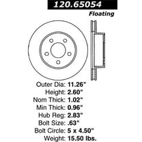 StopTech 126.65054SR StopTech Sport Rotors; Front Right; 11.22 in. Dia.; 2.61 in. Height;