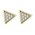 thumbnail image 2 of Dazzlingrock Collection Round White Diamond Triangle Pushback Stud Earrings for Women (0.10 ctw, Color I-J, Clarity I1-I2) in 18K Yellow Gold, 2 of 5