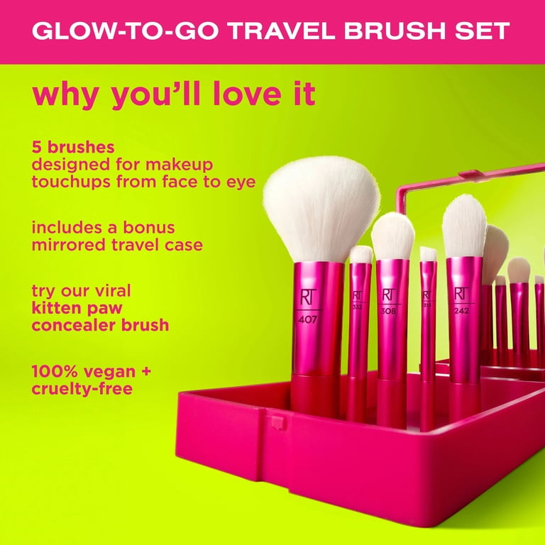 Real Techniques Glow-To-Go Travel Makeup Brush Kit - Walmart.com
