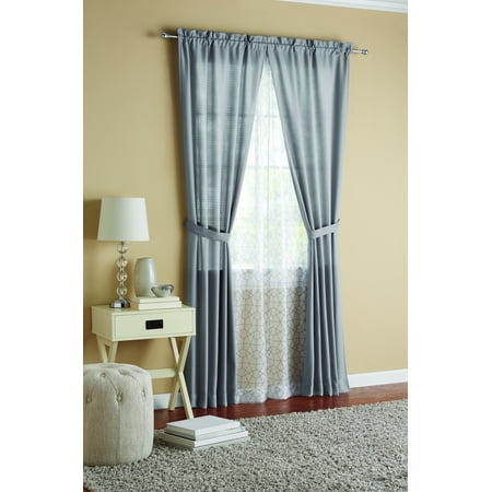 Mainstays Luna Curtain Panel, 4 Piece Set (Best Lungi Brand In India)