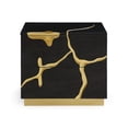 thumbnail image 4 of Modrest Aspen - Modern Wide Black and Gold Nightstand, 4 of 5