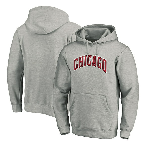 Men's Heather Gray Chicago Bulls Alternate Logo Pullover Hoodie