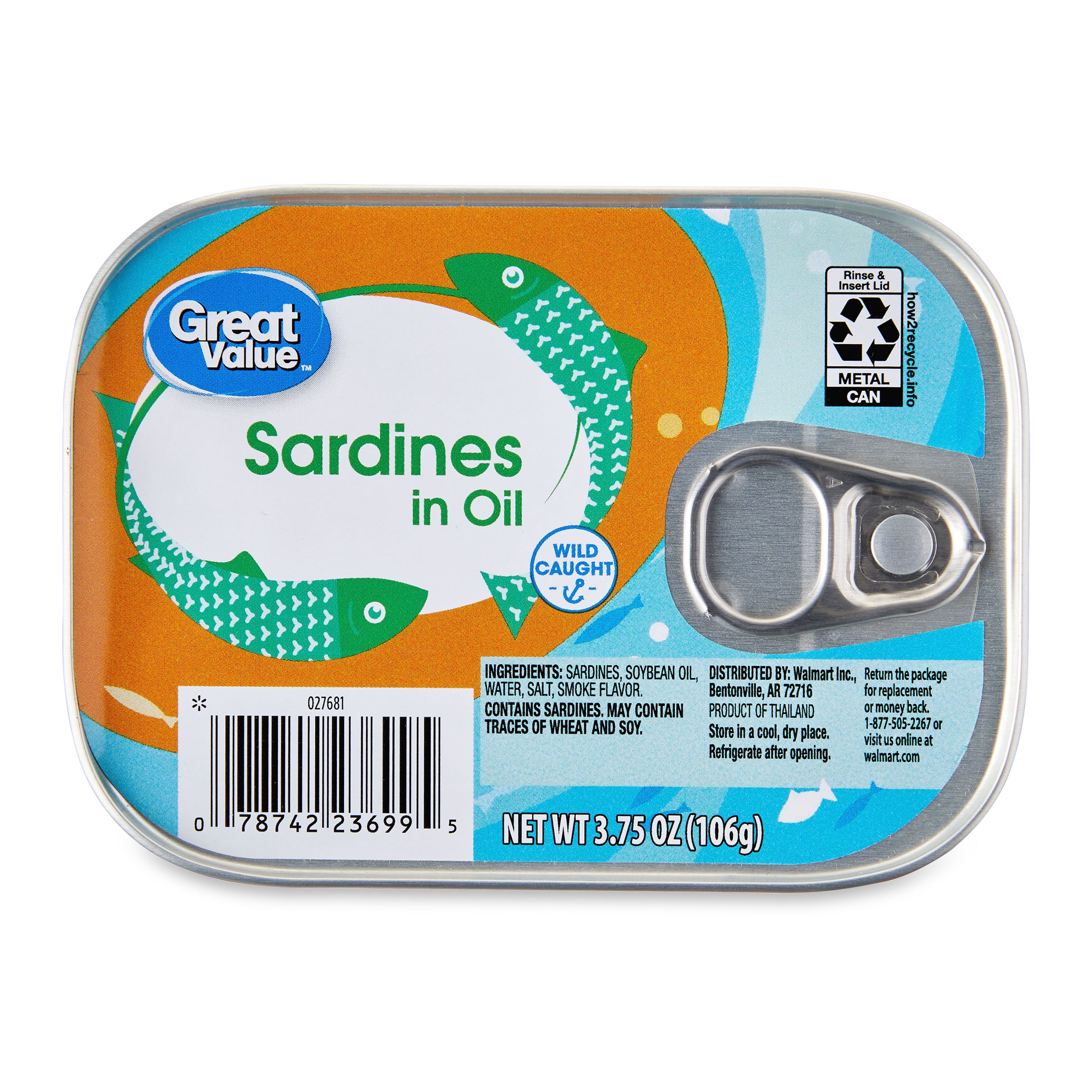 Great Value Sardines in Oil, 3.75 oz - Walmart.com