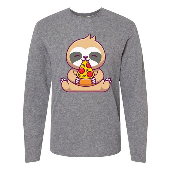 Inktastic Sloth Pizza Long Sleeve T-Shirt