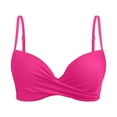 thumbnail image 2 of TOWED22 Swimsuit Top Women Twist Bikini Top Strapless Swimsuit Top Only(Hot Pink,S), 2 of 4