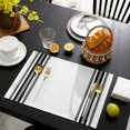 thumbnail image 4 of Black White Stripe, Placemats Set of 2, Abstract Geometric Washable Wipeable Table Mats for Dining Tables, Indoor Outdoor Kitchen Place Mats for Holiday Party Table Decor, 4 of 9