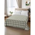 thumbnail image 3 of Twin XL Flat Sheet Only Rustic Sage Green Beige Checker Soft Microfiber Cooling Bedding Sheets Farmhouse Buffalo Plaid Flat Bed Sheet for Hotel,Home Decor, 3 of 9
