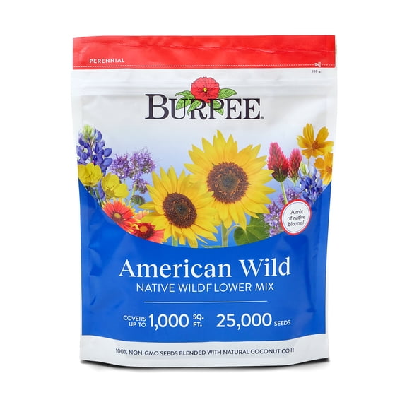 Burpee Wildflower Seeds American Wild, 13 Varieties of Non-GMO Flower Seeds (25,000 Seeds)