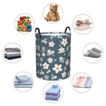 thumbnail image 3 of Lsque Blue Flower pattern Laundry Hamper Basket, Tall Woven Rope Hamper Basket for Clothes, Lightweight Storage Basket, Collapsible Waterproof-Small, 3 of 8