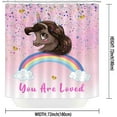 thumbnail image 2 of 4PCS Cartoon Black Unicorn Shower Curtain Set, Inspirational Rainbow African American Black Girl Kids Bathroom Decor, Waterproof Fabric Pink Shower Curtain, Non-slip Bath Mat, Unicorn Gifts, 2 of 7