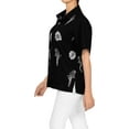 thumbnail image 3 of HAPPY BAY Women's Casual Solid Blouse Shirt TShirts Button Up Short Sleeve Dress Tops Tee Shirts Hawaiian Blouses for Women S Black_X497, 3 of 4