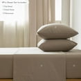 thumbnail image 2 of Ensemble de Draps en Coton Lavé Effet Lin, Respirant, Durable, Doux et Confortable (Orange Foncé Grand Lit), 2 of 6