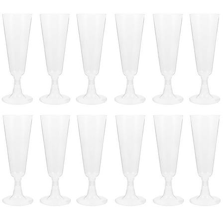 

Tinksky 12Pcs Disposable Plastic Champagne Cups Drinking Goblet Red Wine Glass (Transparent)