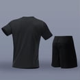thumbnail image 4 of Gyexs Men's 2 Piece Shirts Shorts Sets Zipper Pockets Quick Drying Gym Athletic Clothes Workout Running Sets Summer Casual Outfits Black, Size XXXXL, 4 of 4