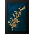 thumbnail image 2 of Loreth, Lanie 11x14 Black Modern Framed Museum Art Print Titled - Gold Leaves on Navy II, 2 of 5