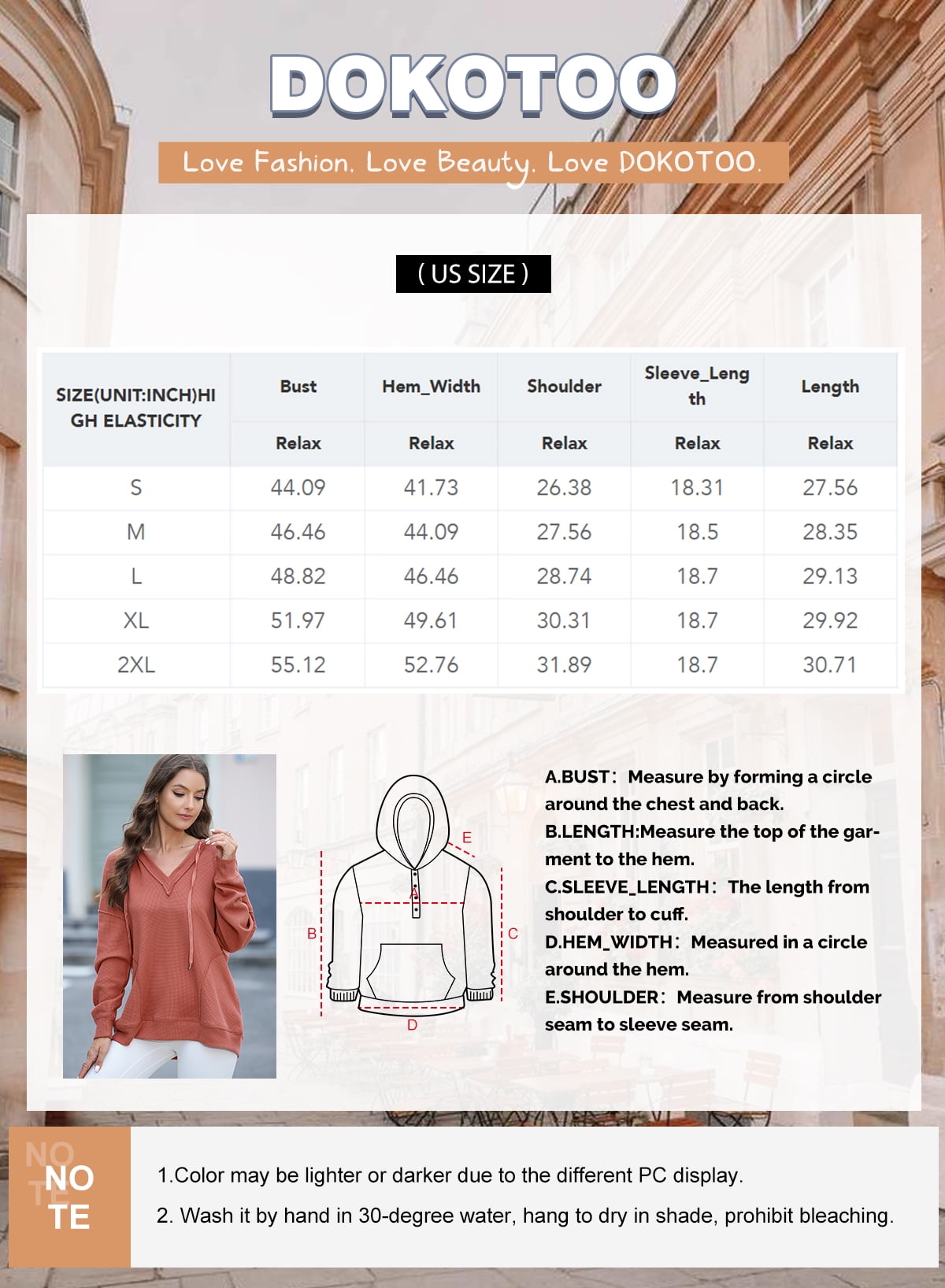 DOKOTOO Women Hoodies Oversized Drawstring Waffle Hooded Sweatshirt Casual Long Sleeve V Neck Waffle Knit Tops S-2XL
