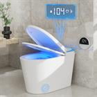 Smart Toilet with Powerful Flush, Auto-Open/Close Lid, Heated Seat & Bidet, Foot Sensor, Foam Shield, Night Light