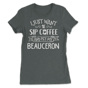 Funny Beauceron Dog and Coffee Shirt - Sip and Pet