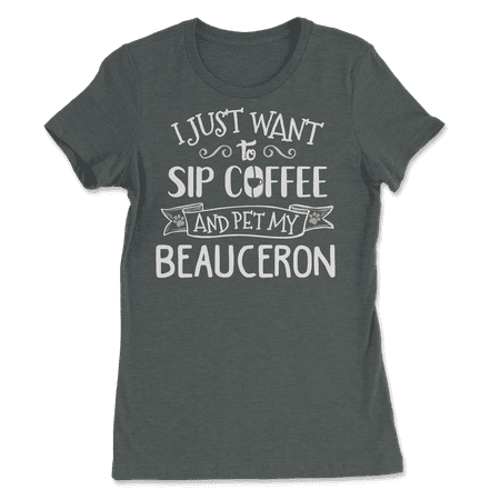 Funny Beauceron Dog and Coffee Shirt - Sip and Pet