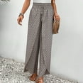 thumbnail image 4 of Split Flowy Pants for Women Tulip Pants Boho High Rise Elastic Waisted Wide Leg Summer Swing Palazzo Pants with Slit Casual Loose Comfy Cooling Trousers, Gray (Small), 4 of 7