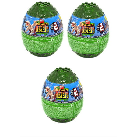 Mega Construx Breakout Beasts 3-Pack Series 1 Mystery Eggs Brands