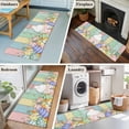 thumbnail image 5 of 2'x6' Rug Runners for Hallways Kitchen, Easter Non Slip Entryway Beside Floor Carpet Runner, Spring Rabbit Ears Foot Eggs Floral Wooden Grain Laundry Room Bedroom Throw Rugs Mat for Family Pet, 5 of 8