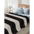 thumbnail image 5 of Twin Flat Sheet 66"x96", Black White Striped Soft Lightweight Bedding Flat Sheets Only, Farmhouse Vintage Shabby Chic Wood Grain Brushed Microfiber Top Bed Sheet, Breathable StainResistant Bedsheets, 5 of 9