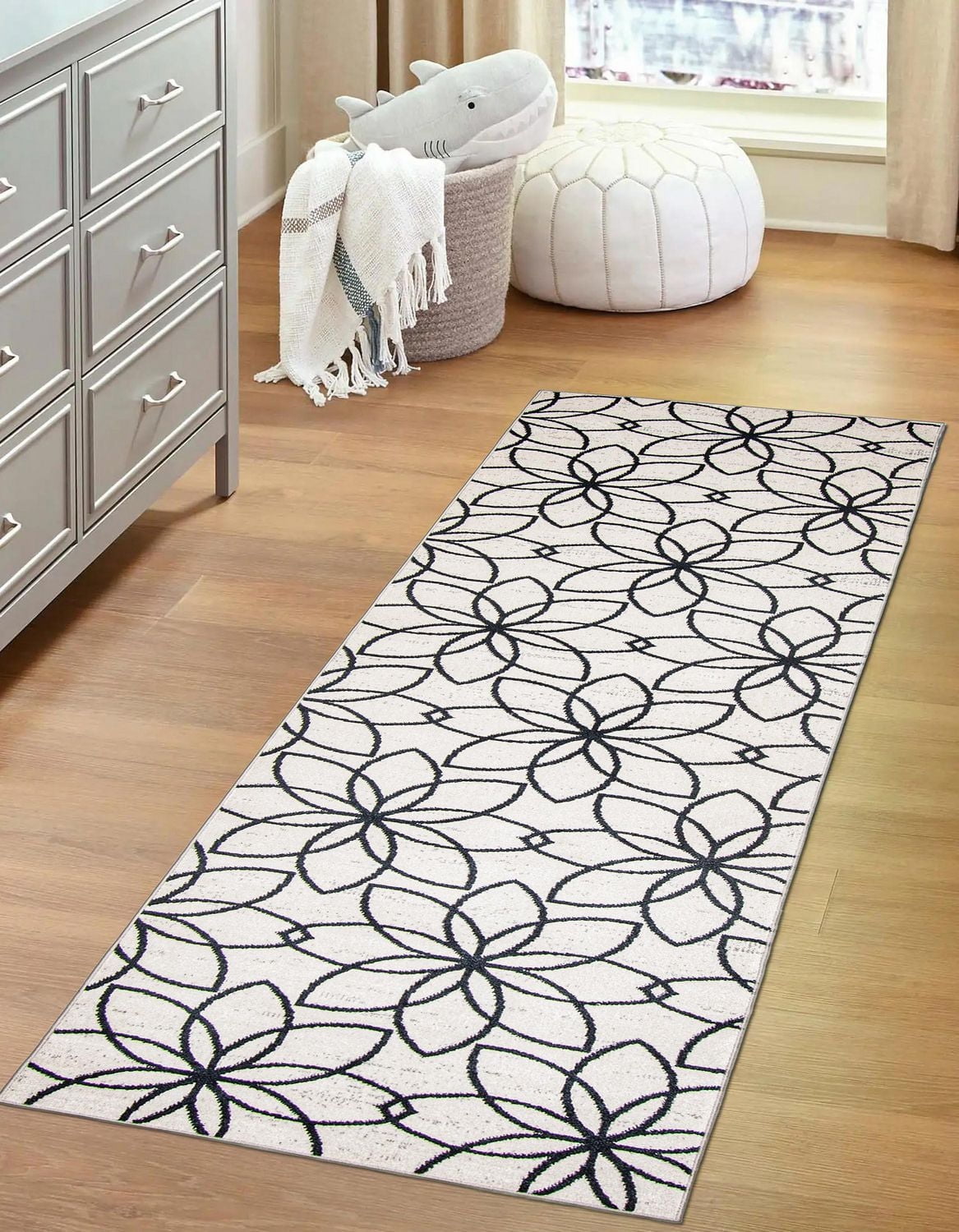 ECARPET Washable Floral Area Rug & Runner for Bedroom, Living Room, Kids Hallway