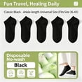 thumbnail image 2 of Fabrcox 5 Pairs Disposable Socks, No Wash Lazy Socks, Ankle Style, Unisex Daily Socks for Travel Business for Men Women Black, 2 of 6