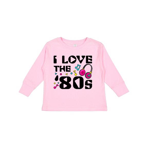 Inktastic I Love the '80s-musical Notes Boys or Girls Long Sleeve Toddler T-Shirt