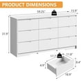 thumbnail image 2 of 59'' White Dresser for Bedroom, 9 Drawer Wood Dresser with Handle Free, Large Modern Chest of Drawers Dressers for Home Office, Living Room, Entryway, 2 of 14