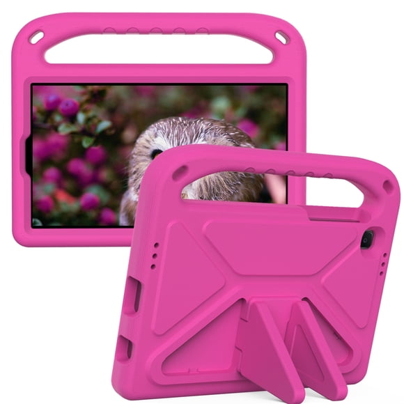 Mistaha Kid-Safe Shockproof Tablet PC Case for Samsung Tab A7 Lite T220/T225, Rose Red - Full-Body Protection with Cartoon Kickstand & No-Slip Handles