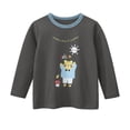 thumbnail image 2 of Children's Shoulder Insertion Long Sleeved T-shirt Girls Base Shirt (2-10Y) - Motion Cat Print Round Neck Top with Soft Breathable Fabric, Limited Time Offer Under 10 Dollars, 2 of 6