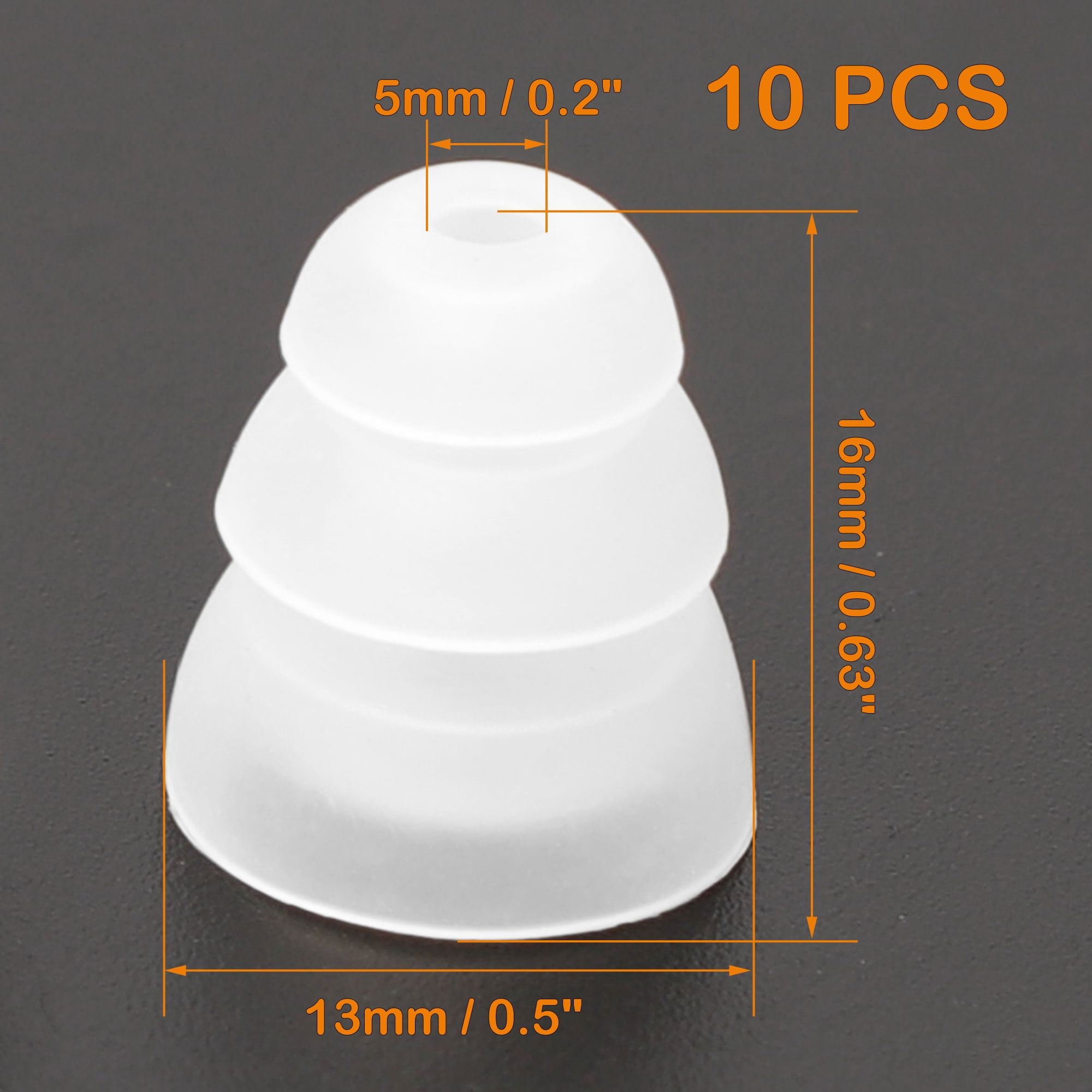 Unique Bargains 10pcs Replacement Earbuds Tips Silicone Earpads Fit 5mm In-Ear Headphones