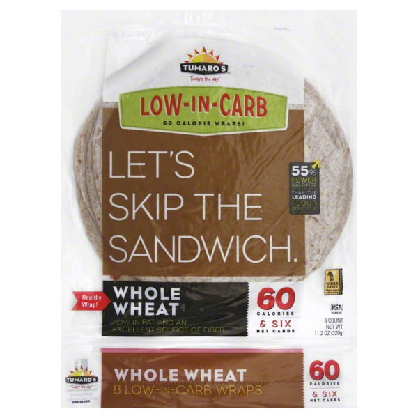 Tumaro's Wraps LowInCarb Whole Wheat 8 CT11.2 OZ