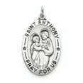 thumbnail image 1 of Sterling Silver Antiqued Saint Anthony Medal (35 X 25) Made In United States qc3582, 1 of 5