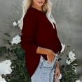 thumbnail image 4 of Women Cotton Sweatshirts Casual Loose Crewneck Long Sleeve Pullover Sweatshirt Comfy Lightweight Fall Winter Side Split Tops, 4 of 5