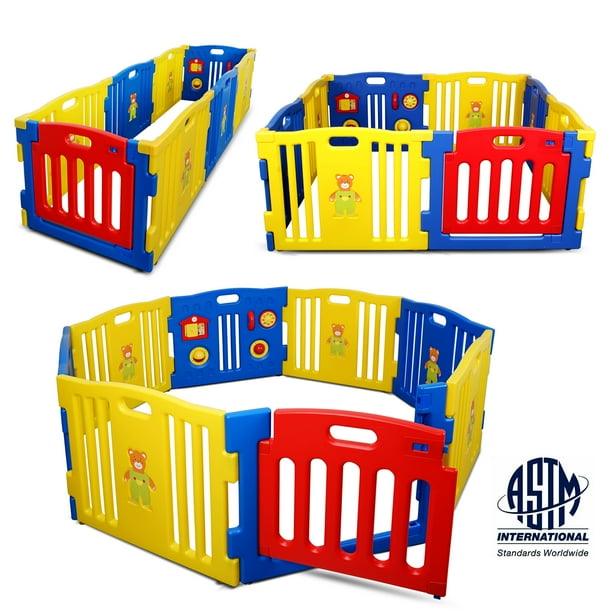 Kidzone Baby Kids Safety Playpen 8 Panel Play Center Home Indoor