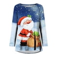 thumbnail image 4 of Pntutb Mujeres Mangas Largas Camisas Casuales Impresión de Navidad Cuello Redondo Pullover Túnica tops Pntutb Pntutb-504, 4 of 5