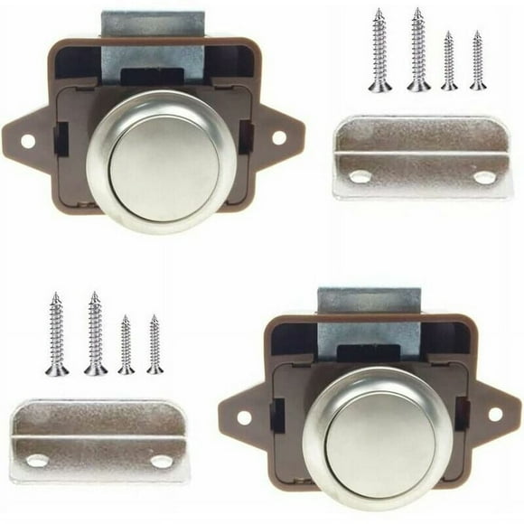 Secure Push Button Catch for RV, Motorhome Cabinet Drawer Locks, Universal Suitability for Furniture Fixing