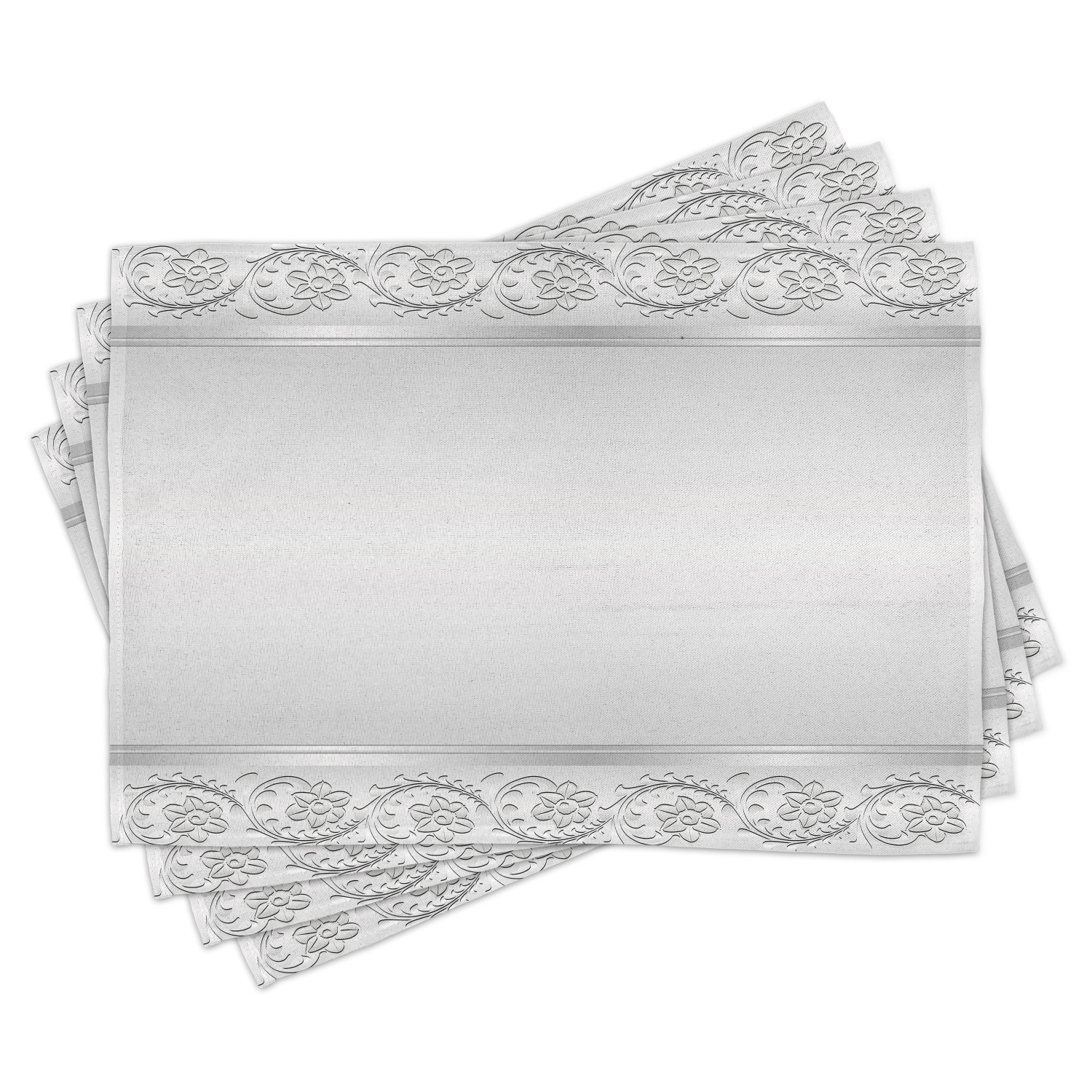Ambesonne Retro Place Mats Set of 4, Classical Bridal Floral Motif