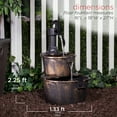 thumbnail image 3 of Alpine Corporation 27" Two-Tier Barrel & Pump Outdoor Fountain, Bronze, 3 of 9