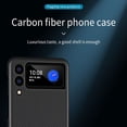 thumbnail image 3 of Nalacover Folding Case for Samsung Galaxy Z Flip 3, Carbon Fiber Rugged PC Anti-Scratches Lens Protection Cover with Hidden Bracket Screen Protection Wireless Charging Case,Cyanblue, 3 of 7