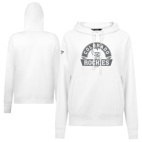 Women's Levelwear White Colorado Rockies Adorn Banner Arch Hoodie