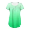 thumbnail image 5 of Scyoekwg Womens Short Sleeve Hide Belly Tunic Shirts Casual Dressy Round Neck Pleated Tshirt Gradient Color Loose Blouses (#C=Green,XL), 5 of 6