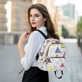 thumbnail image 6 of FORMRS Mini Backpack Purse for Women Travel Daypack Casual Shoulder Bag, Pink Simple Shapes, 6 of 7