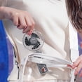 thumbnail image 6 of Stylish Transparent Fan, Rechargeable Handheld Mini Fan, Battery Powered Portable Cooler, 3 Speed Low Noise Ventilator, 500mAh Type C Gadget for Travel and Makeup, 6 of 6