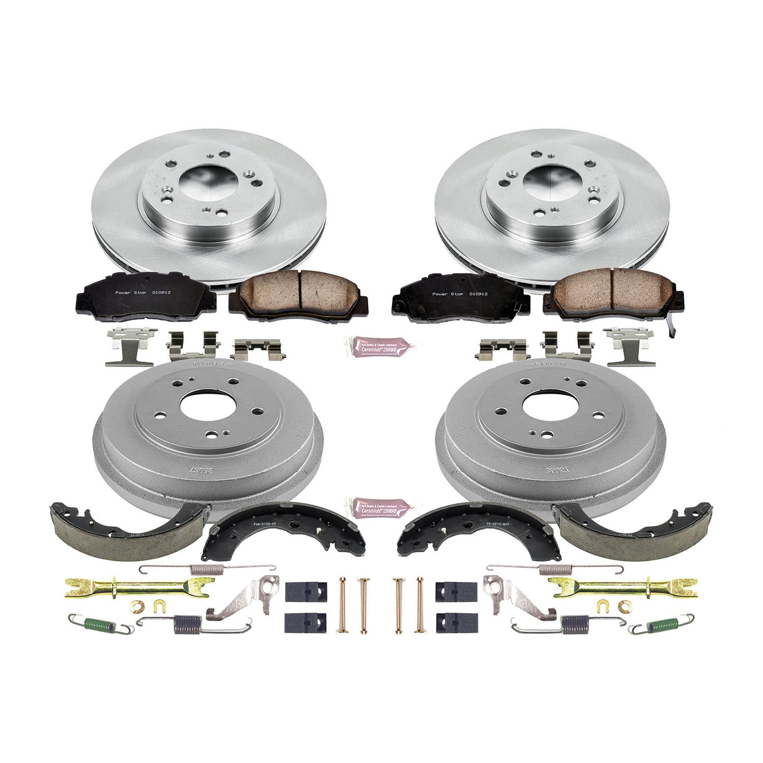 Power Stop Front and Rear Stock Replacement Drum and Shoe Kit KOE15114DK