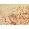 thumbnail image 2 of Giovanni Benedetto Castiglione 18x14 Black Ornate Wood Framed Double Matted Museum Art Print Titled - Noah Entering the Ark (1609-64), 2 of 5