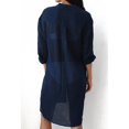 thumbnail image 5 of ASFGIMUJ Women's Summer Casual Loose Solid Color Thin Long Sleeve Pocket Lapel Long Shirt Skirt Swimwear Cover Up, 5 of 9